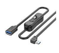 Bosiyrggrl USB3.0 Extension Cable with Power Button 5Gbps Data Transfer Male to Female Extend Cord 3.3ft for Keyboard PowerSwitch E