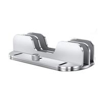 Bosiyrggrl Vertical Laptop Stand Holder for Desk, Aluminium Dual Slots Laptop Stand with Adjustable Dock for Laptop Tablet