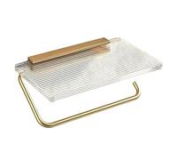 Bosiyrggrl Wall Mount Bathroom Paper Roll Holder with Shelf Rustproof Acrylic & Aluminum Toilet Tissue Holder