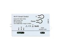 Bosiyrggrl WiFi Smart Switch DIY Timer 1CH 7-32V RF433 2.4G WiFi Home Automation Module for Home Easy to Use White