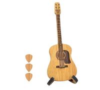 Bosiyrggrl Wooden Guitar Pick Box Acoustic Guitar Pick Box with Stand Portable Handcrafted Guitar Picks Storage Container Guitar Accessory