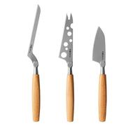 BOSKA Amigo Cheese Knife Set / Cheese Knife for Any Cheese / Set of 3 / Ergonomic Handle / High-Quality Stainless Steel / Beech Wood / Non-Stick Thanks to BSF™ Treatment