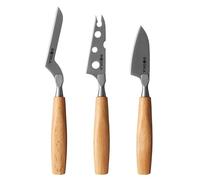 Boska Amigo Small Cheese Knife Set / 3 Small Knives / Cheese Knives for Any Cheese / Ergonomic Handle / High-Quality Stainless Steel / Beech Wood / Non-Stick Coating Thanks to BSF Treatment