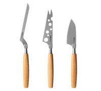 Boska Cheese Knife Set Amigo/Cheese Knife for Each Cheese Type, Set of 3, Ergonomic Handle, High Quality Stainless Steel, Beech Wood, Non-Stick Thanks to BSF™ Treatment