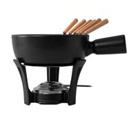 Boska Fondue Set Nero / Fondue Pan with 6 Forks / Cast Iron Base / Ceramic Pan / Black / 33.8 fl oz