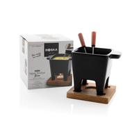 Boska Fondue Set Nero - Tapas Mini Fondue Set on Tea Light - 300 ml Volume for 175 gr Melted Cheese - Inc. Fondue Forks - Microwave- and Dishwasher Safe