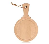 Boska Serving Board Round Amigo S/with Handle/Rustic Beechwood/for Cheeses or Tapas/Brown / ⌀ 6"