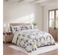 BOSKI LONDON Luxury 4 Piece Bedding Set | Duvet Cover, Fitted Sheet & Pillowcases Microfiber Quilt Cover Sets Wrinkle-Free Single Double King Super King (Christy Blue, DOUBLE)