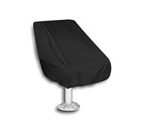 BOSKING Boat Seat Cover Outdoor Waterproof Pontoon Boat Seats Cover Weather Resistant Captain’s Chair Seat Cover All Season Protection - Black (25.6" x25.6x47 inch, 1 pc)