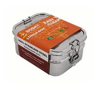 BOSKY 100% Stainless Steel Bento Lunch Box, 2-Tier Tiffin (1700ml) with Leakproof Condiment Container ~ Freezer & Dishwasher Safe