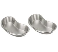 Bosky 100% Stainless Steel Emesis Basin Kidney Shaped Tray 20cm Reusable Metal Dish Holloware Lab use (Pack of 2)