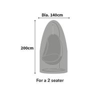 Bosmere All-Weather Double Hanging Chair Cover, 100% Waterproof, UV Protected, Heavy Duty 600D Oxford Fabric, L140 W140 H200cm, A507C