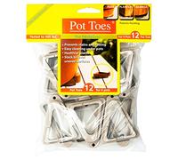 Bosmere Pot Toes, Plant Pot Risers for Indoor and Outdoor Use, Prevent Stains and Rot on Wood, Cement and Tiles - Light Grey (Pack of 12)