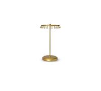 BOSMIMEO Rotating Necklace Holder Jewelry Display Stand Bracelet Organizer Hanging Tower Rack with 23 Hooks and Round Base Jewelries Collection 13.7inch(gold)