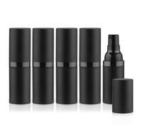 BOSMIOW 5pcs 15ml Black Airless Pump Bottle Empty Frosted Vacuum Lotion Bottle Refillable Cosmetic Vacuum Pump Makeup Dispenser Container for Foundation,Lotion,Cream,Essential oil,Shampoo