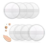 BOSMIOW 8pcs Clear Round Silicone Powder Puffs,Washable Makeup Puff with Silk Handle,Cosmetic Applicator for Liquid Foundation,Cream,Concealer,Blush,Cosmetic Beauty Tools Blender
