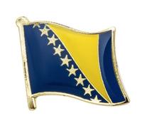 Bosnia and Herzegovina Country Flag Lapel Pin Badge - National Enamel Brooch 1.9 x 1.6 cm - Patriotic Metal Accessory with Balkan Heritage Design