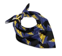 Bosnia And Herzegovina Flag Soft Square Silk Neck Head Scarf Hair Accessories Fashion Scarves for Women Gift 18"x18"