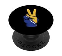 Bosnia Peace Sign Hand Patriotic Country Bosnian Flag PopSockets Adhesive PopGrip
