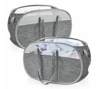BOSNONA 2 Pack Large Collapsible Laundry Baskets 74L Pop Up Laundry Hamper with Reinforced Handles Foldable Laundry Hamper for Home Laundry