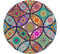 BOSOBO Mouse Pad, Round Mandala Mouse Mat, Cute Mouse Pad with Design, Non-Slip Rubber Base Mousepad with Stitched Edge, Waterproof Office Mouse Pad, Small Size 7.9 x 7.9 x 0.1 Inch, Mandala Colour