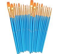 BOSOBO Paint Brushes Set, 2 Pack 20 Pcs Round Pointed Tip Paintbrushes Nylon Hair Artist Acrylic Paint Brushes for Acrylic Oil Watercolor, Face Nail Art, Miniature Detailing & Rock Painting, Blue