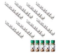 BOSOIRSOU 40 Spice Gripper Clips, 8 Strips Spice Racks Hold 40 Plastic Heavy Jars Bottles for Cabinet Door