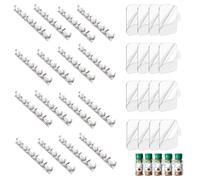 BOSOIRSOU 80 Spice Gripper Clips, 16 Strips Spice Racks Hold 80 Plastic Heavy Jars Bottles for Cabinet Door Nano Tape Sticker Adhesive