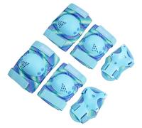 BOSONER 6 Pack Kids Inline Skates Inline Skates Knee Elbow Pads Protective Gear Knee Pads Skateboard (17#Blue Dot, M (6-15 Years Old))