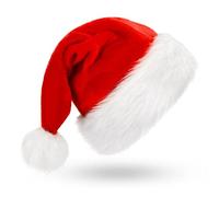 BOSONER Santa Hat Christmas Hats Adult: Xmas Hat Holiday for Adults, Unisex Velvet Comfort Christmas Party Hat Thicken Classic Fur for Christmas Gifts New Year Festive Holiday Gifts for Men Wowen
