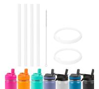 BOSORIO Replacement Straws and Gasket Compatible with ThermoFlask 16oz 24oz 32oz 40oz Water Bottle with Straw Lid, Replacement O Ring Rubber Seals Part（Not for Spout Lid and Chug Lid）