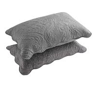 BOSOWOS 2 Pack Pillow Shams,Soft Queen Size 20 x 30 Inch Grey Hotel Class Stich Cushion Cover Decorative,Embroidered Microfiber Pillowcases Bed Pillow Covers Set