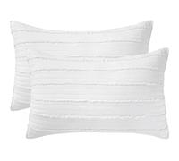 BOSOWOS Queen Size Pillow Protectors Set of 2,Soft Breathable 20 x 30 Inches Pillow Covers Encasement,Microfiber Pillowcases for Easy Care,White