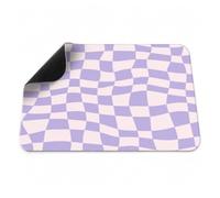 BOSPFJG Diatomite Pet Feeding Mat, Absorbent PU Leather Dog Cat Bowl Mat for Smart Fountains Messy Drinkers, Non-Slip Multi-Layer Floor Protector,20x12in(Wavy Pastel Purple)