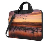 Bosque del Apache Wildlife Refuge Laptop Bag 13 inch Business Briefcase for Men Women Water Resistant Laptop Shoulder Bag