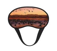 Bosque del Apache Wildlife Refuge Sleep Mask for Men Women Blackout Eye Masks for Sleep, Relaxing Zero Pressure Night Blindfold Soft Breathable Eye Cover for Travel, Night Work, Nap, Office