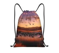 Bosque Del Apaches Wildlife Refuge Sack Backpack Scratch Drawstring Gym Versatile Draw String Back Bag For Outside Shopping Fishing 39X46Cm