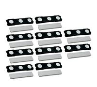 Bosreroy 10 Pcs Reusable Name Tag Backing, Black Name Tag with Adhesive for Usher, Strong Attachment Force for Church Use