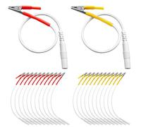 BOSREROY 24-Piece Tens Unit Lead Wires, Alligator Clips, 7.3 in, Red/Yellow, Physiotherapy