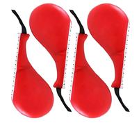 BOSREROY 4 Pack Taekwondo Kick Pads for Martial Arts Training, Red Pu Breaking Boards for High-Impact Kicking