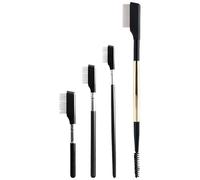 Bosreroy 4 Pcs Eyelash Comb Set, Stainless Steel Lash Separator, for Eliminating Mascara Clumps, 3 Sizes Steel Needle Comb for Brow Grooming and Shaping