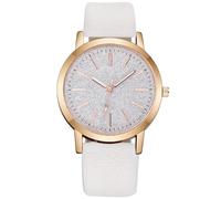 BOSREROY Classic Retro Watch: Vintage Electric Fashionable Analog Faux Leather Wristwatch Band Decor for Sports Teens, White142, One Size