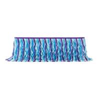BOSREROY Curly Willow Tulle Table Skirt 9 Ft, Mermaid Ruffle Pleated, Rectangle Table Decor, Parties & Weddings