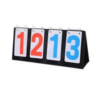BOSREROY Portable 4-Digit Scoreboard, Red & Blue Numbers, 6.3 X 15 in Flip Scoreboard for Tennis, Basketball & All Sports Games