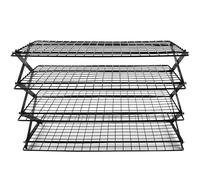 BOSREROY Portable 4-Tier Food Cooling Rack, Iron Wire Design for Baking, Heavy Duty Stand for Camping and Grilling