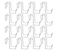 BOSREROY Stainless Steel Hooks 16 Pcs, Office Partition Hooks 2.8 x 1.7 in, Over Partition Coat Hooks, Space Efficient, Silver