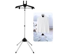 BOSREROY Telescopic Garment Clothes Drying Rack, Foldable Clothes Stand with Adjustable Height, Handheld Hanging Hanger Stand, 4-Leg Bracket for Clothes Steam Ironing Machine Accessories