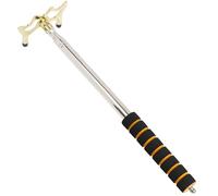 BOSREROY Telescopic Pool Cue Bridge, Adjustable Stainless Steel Pool Stick Bridge, Snooker Accessories with Anti Slip Handle and Gold Low Fork, for Pool Table Games and Competitions