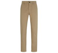BOSS Tapered-fit chinos in stretch-cotton satin - Style Chino_tapered, 50510917 Beige 32/34