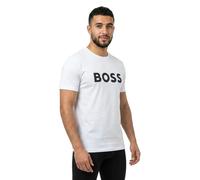 BOSS Mens Contrast Logo RN T-Shirt - Colour: 100 White - Size: Medium